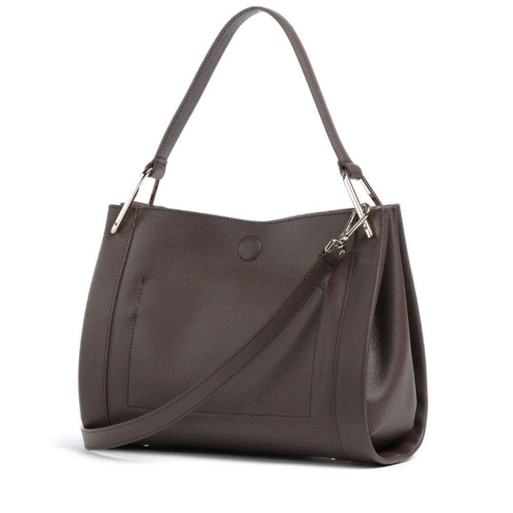 Borsa Donna a Mano COCCINELLE in Pelle Linea Wallace colore Fondant Brown - Rosewood