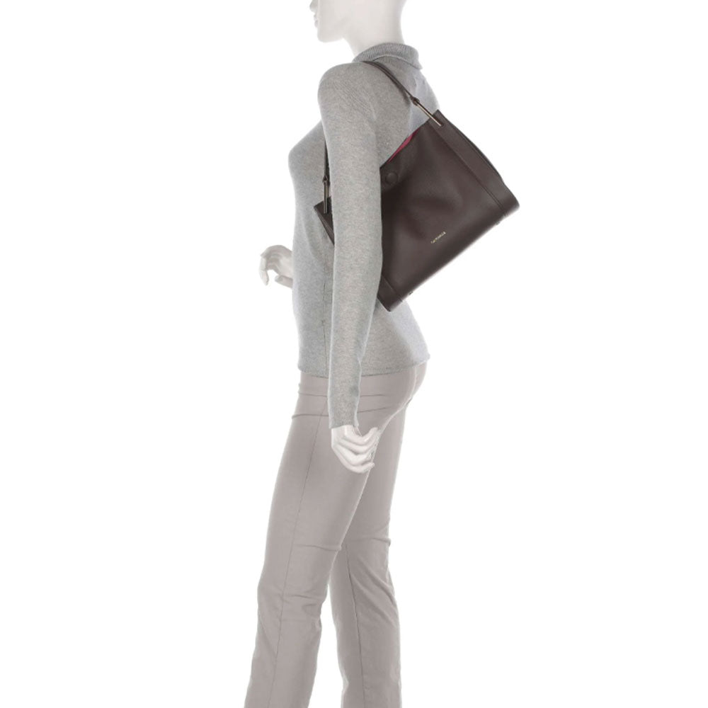 Borsa Donna a Mano COCCINELLE in Pelle Linea Wallace colore Fondant Brown - Rosewood