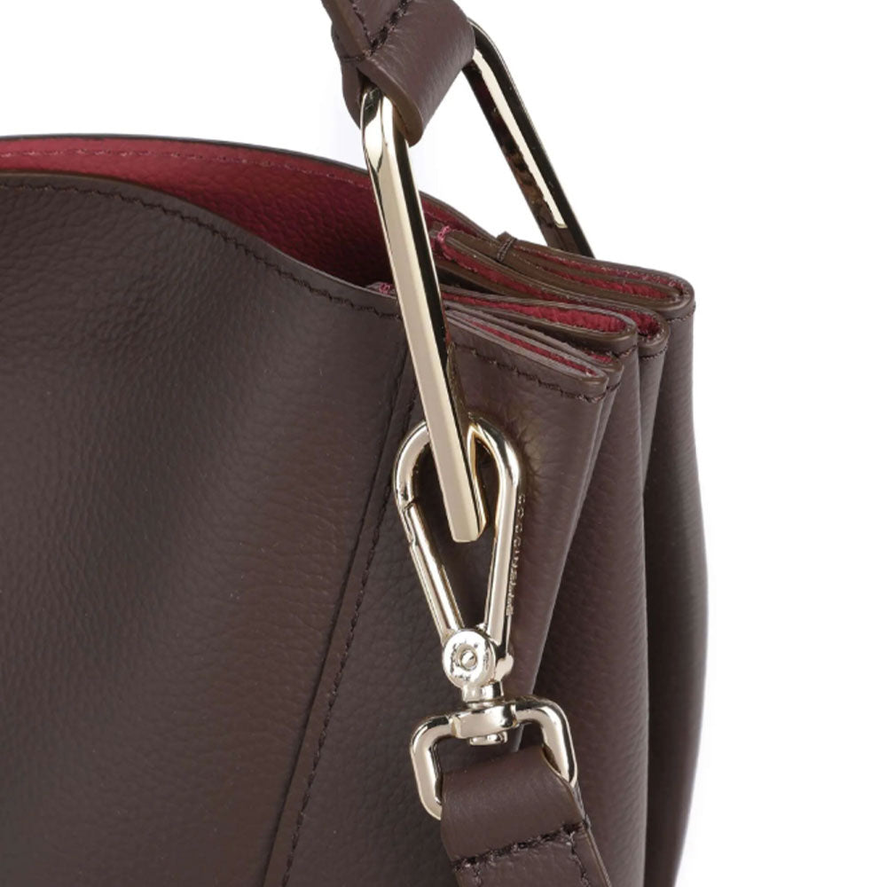 Borsa Donna a Mano COCCINELLE in Pelle Linea Wallace colore Fondant Brown - Rosewood