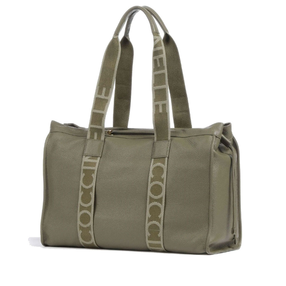 Borsa Donna a Spalla COCCINELLE in Pelle Linea 2Day Signature Large colore Laurel Green