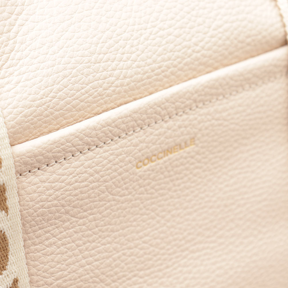 Borsa Donna a Spalla COCCINELLE in Pelle Linea 2Day Signature Large colore Lambskin White