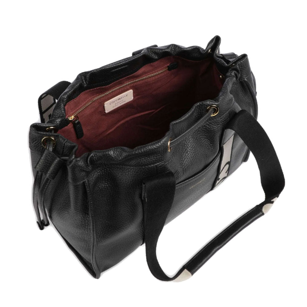 Borsa Donna a Spalla COCCINELLE in Pelle Linea 2Day Signature Medium colore Nero
