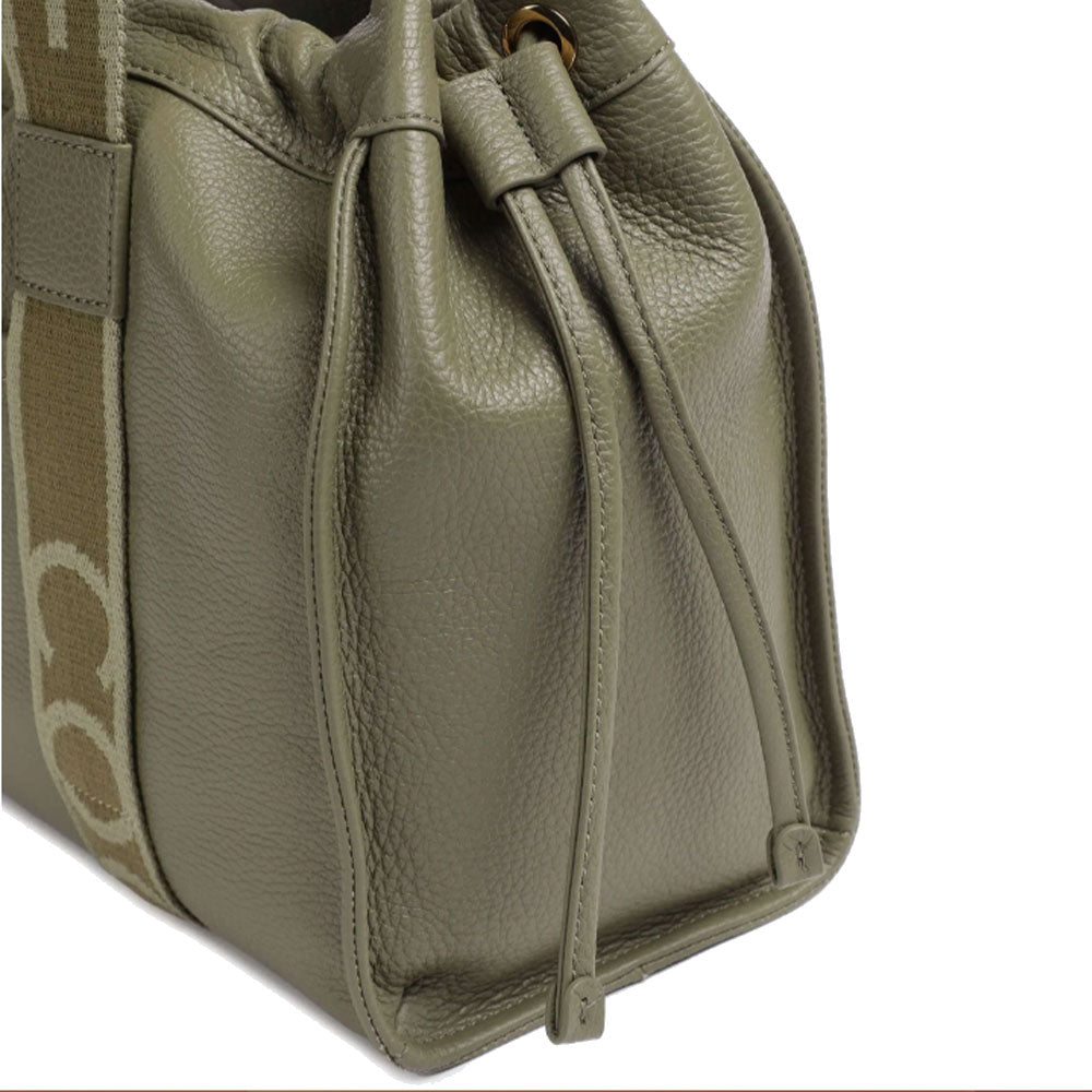 Borsa Donna a Spalla COCCINELLE in Pelle Linea 2Day Signature Medium colore Laurel Green