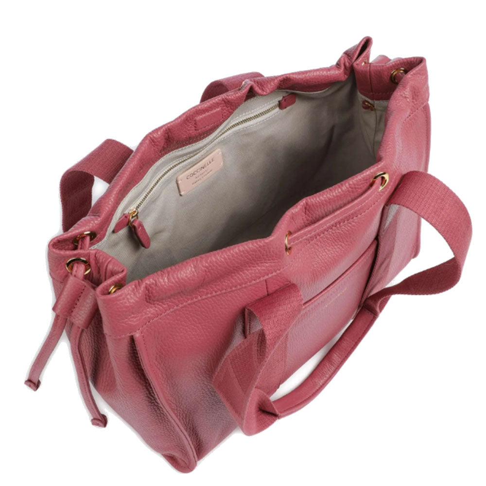 COCCINELLE Damen-Umhängetasche aus Leder, 2Day Signature Medium Line, Farbe Palisander