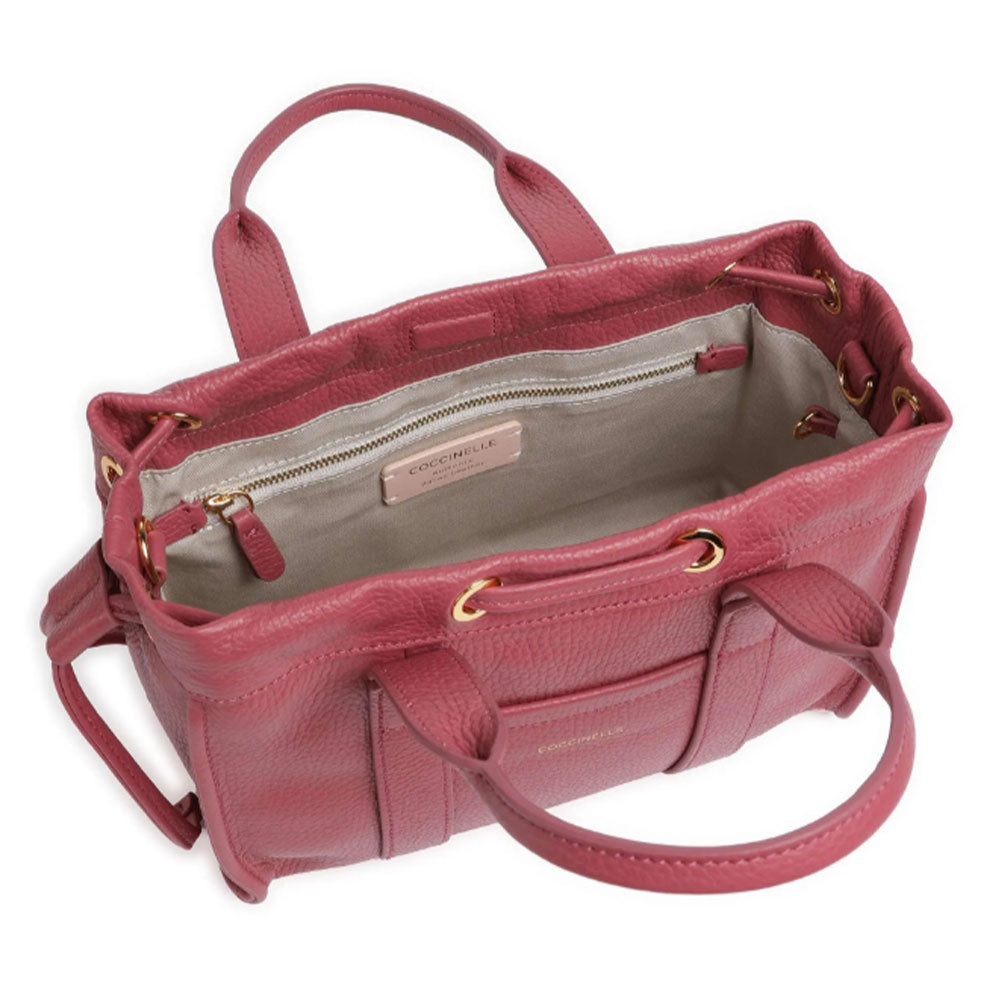 Borsa Donna a Mano COCCINELLE in Pelle Linea 2Day Signature colore Rosewood