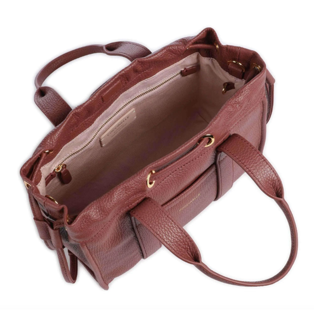 Borsa Donna a Mano COCCINELLE in Pelle Linea 2Day Signature colore Brandy