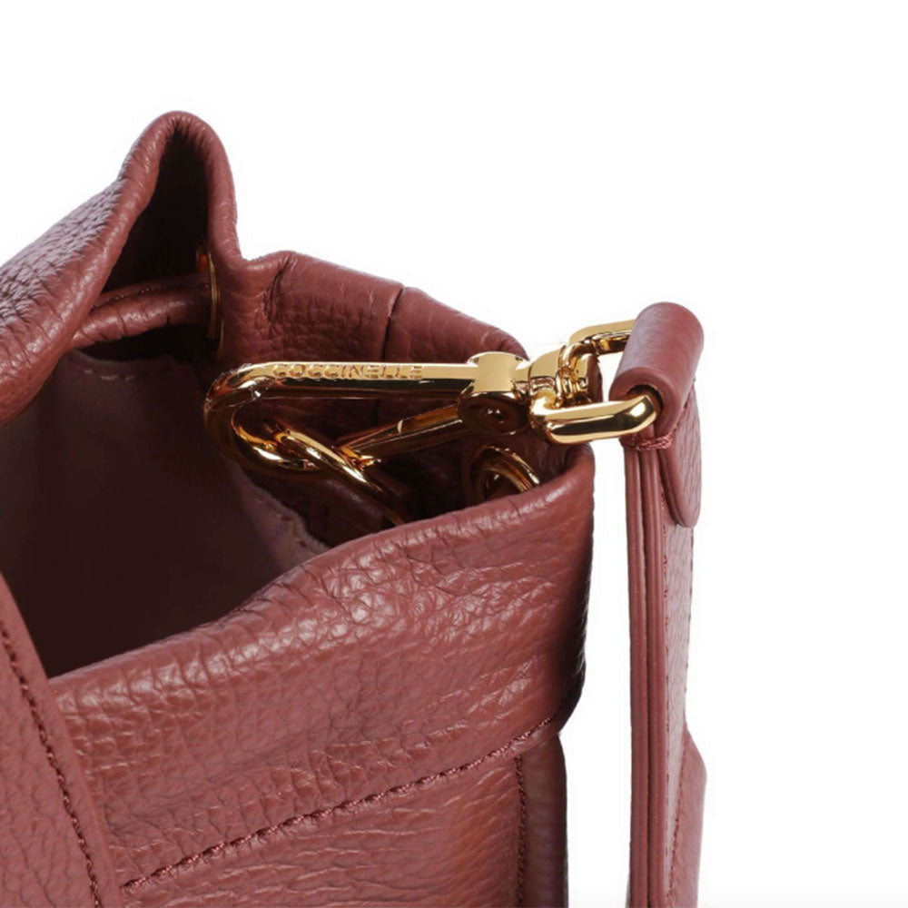 Borsa Donna a Mano COCCINELLE in Pelle Linea 2Day Signature colore Brandy