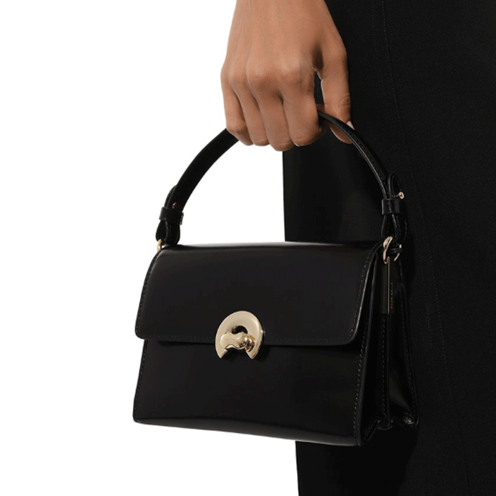 Borsa Donna a Mano con Tracolla COCCINELLE in Pelle Liscia linea Binxie colore Nero