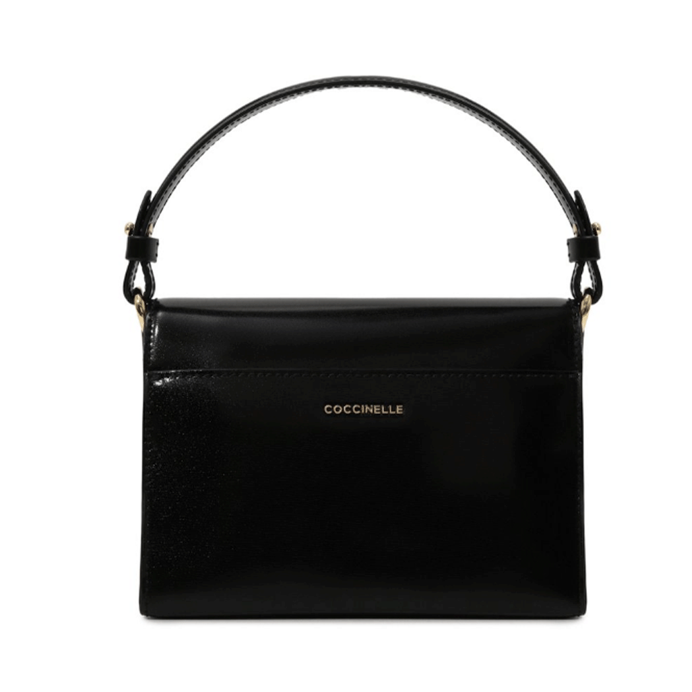 Borsa Donna a Mano con Tracolla COCCINELLE in Pelle Liscia linea Binxie colore Nero