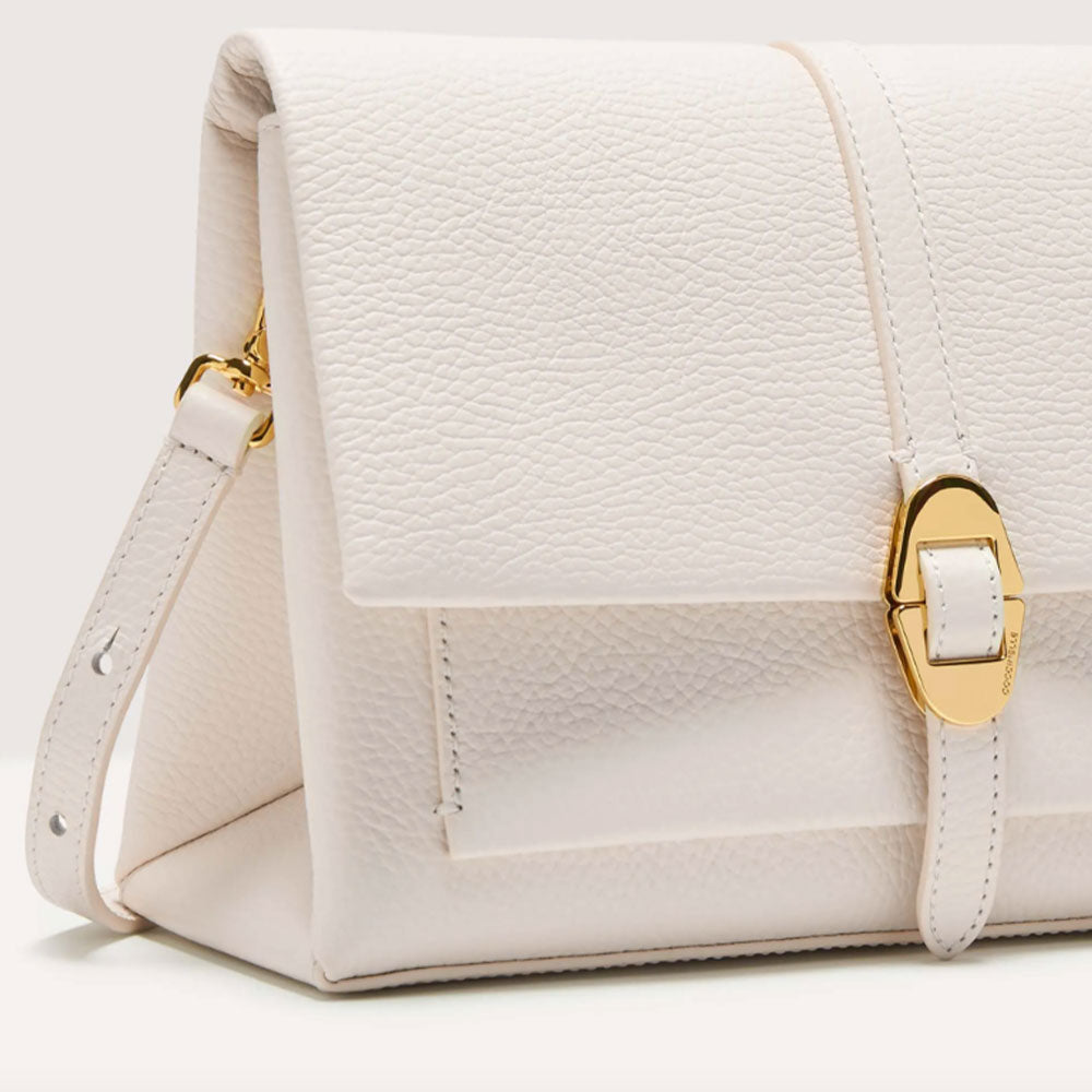 Borsa Donna a Tracolla COCCINELLE in Pelle Linea Dorian colore Blanco