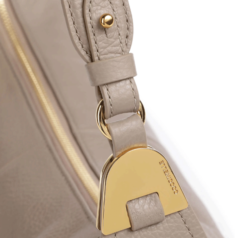 Borsa Donna a Spalla COCCINELLE in Pelle Colore Warm Taupe linea Campus Large
