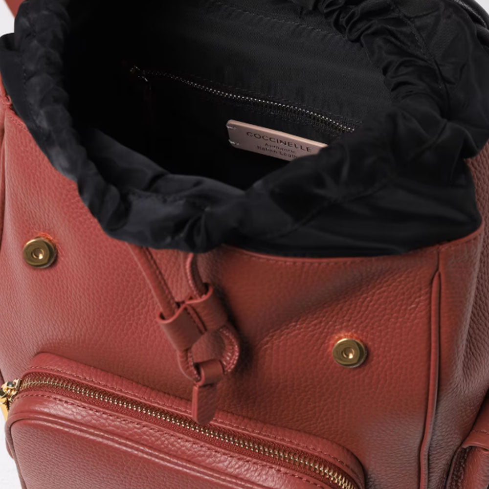 Zaino Piccolo COCCINELLE in Pelle Linea Campus Colore Brandy