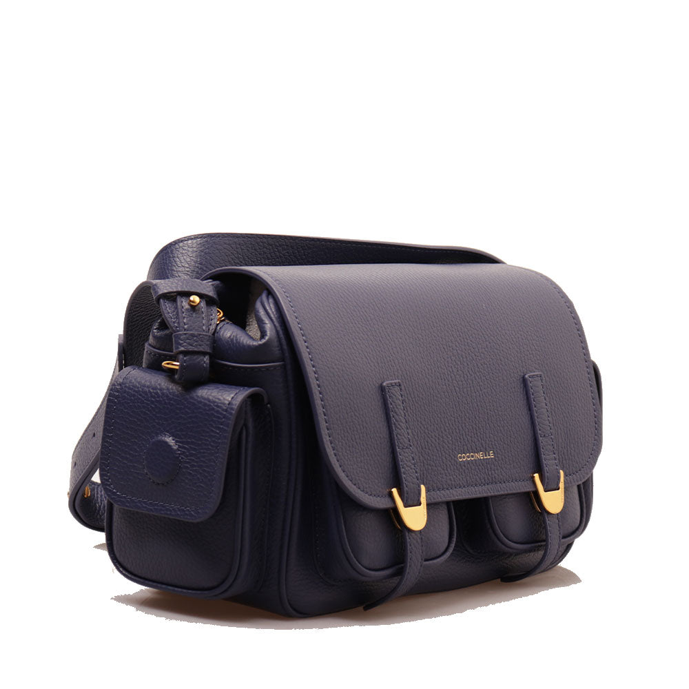 Borsa Donna a Tracolla COCCINELLE in Pelle Colore Royal Blue linea Campus Medium