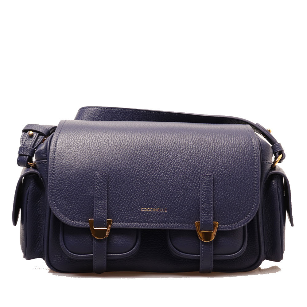 Borsa Donna a Tracolla COCCINELLE in Pelle Colore Royal Blue linea Campus Medium