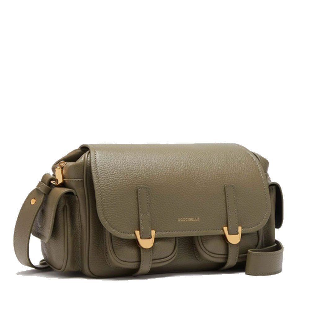 Borsa Donna a Tracolla COCCINELLE in Pelle Colore Laurel Green linea Campus Medium