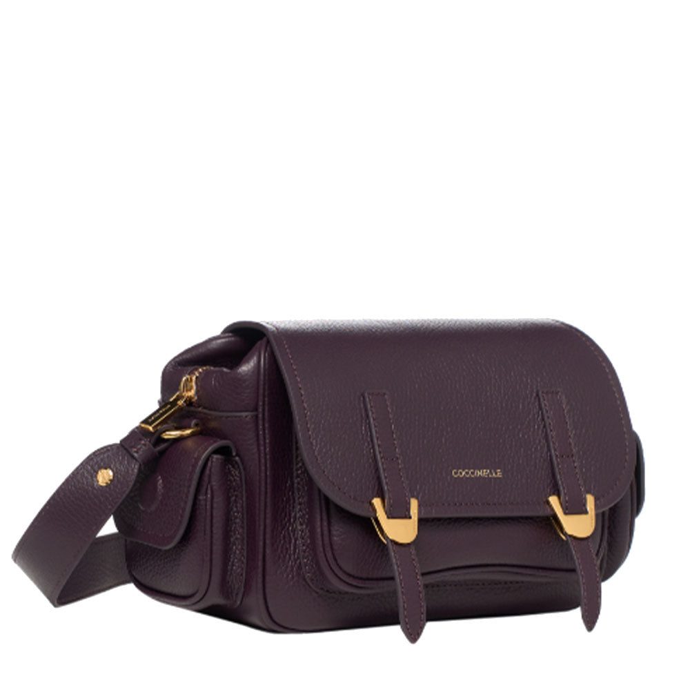 COCCINELLE Damen-Umhängetasche aus Prune-Leder, Campus Small Line