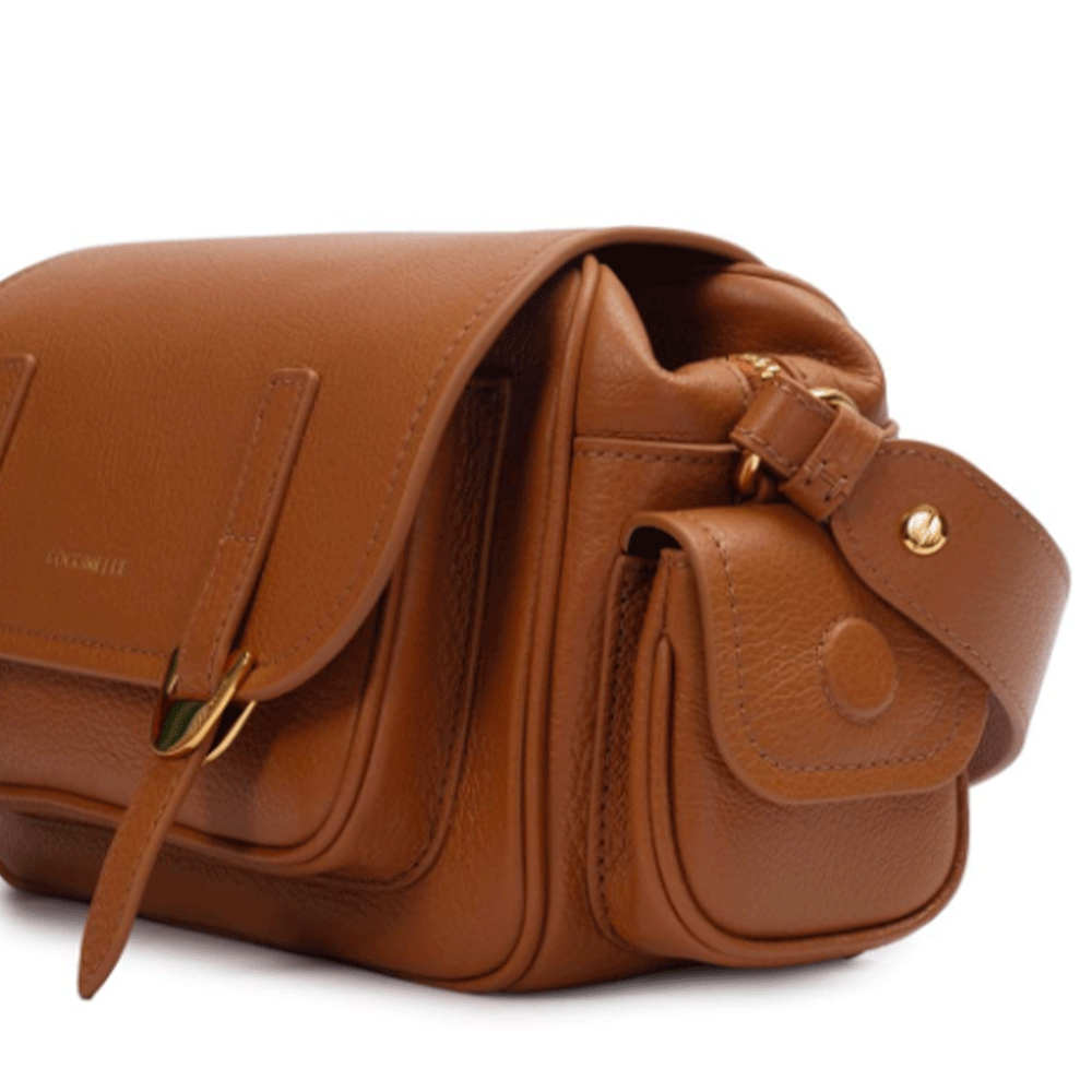 Borsa Donna a Tracolla COCCINELLE in Pelle Colore Cuir linea Campus Small