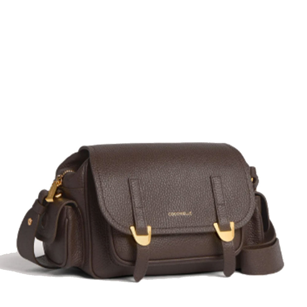 Borsa Donna a Tracolla COCCINELLE in Pelle Colore Brunette linea Campus Small