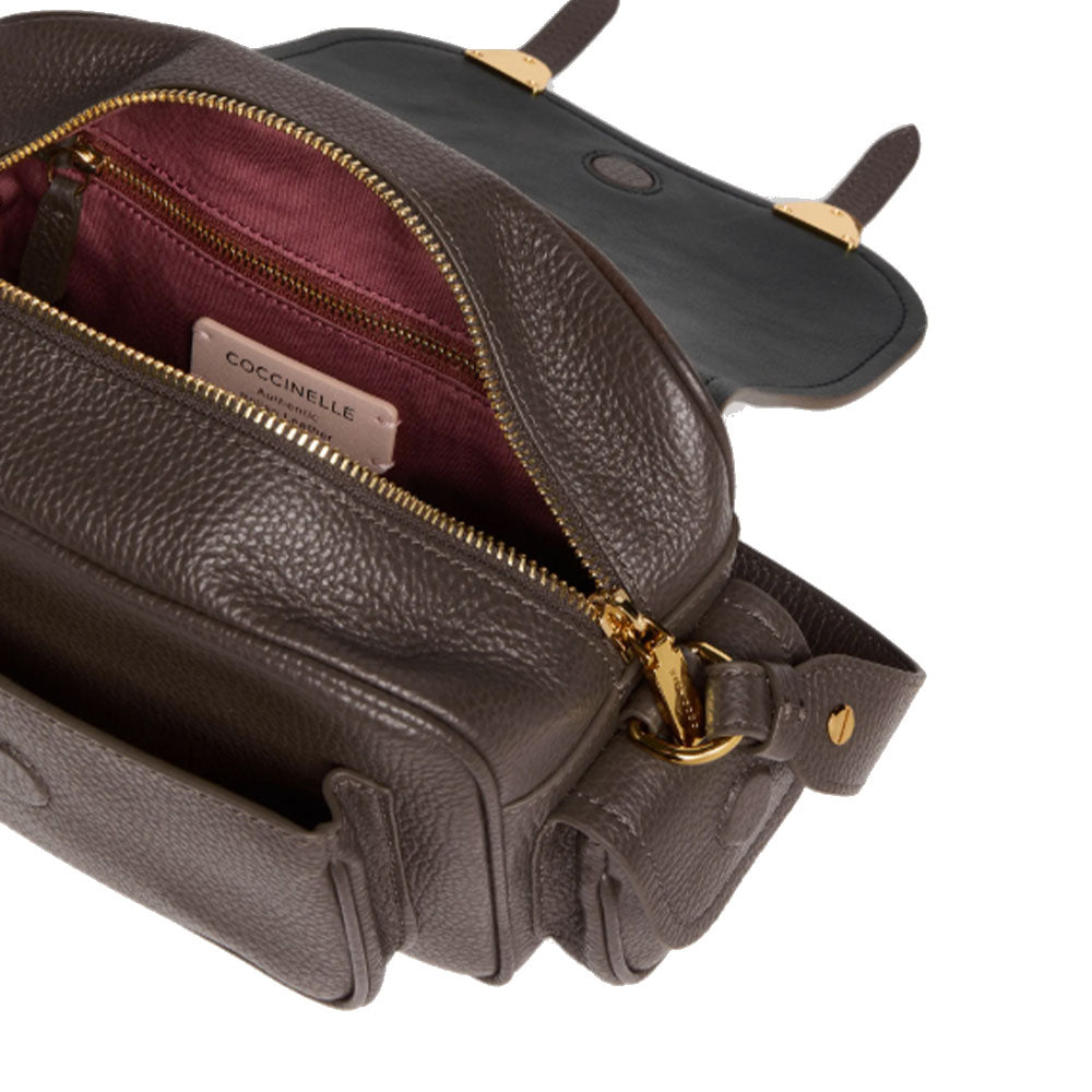 Borsa Donna a Tracolla COCCINELLE in Pelle Colore Brunette linea Campus Small