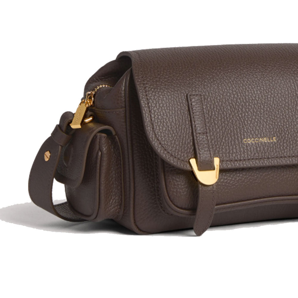 Borsa Donna a Tracolla COCCINELLE in Pelle Colore Brunette linea Campus Small