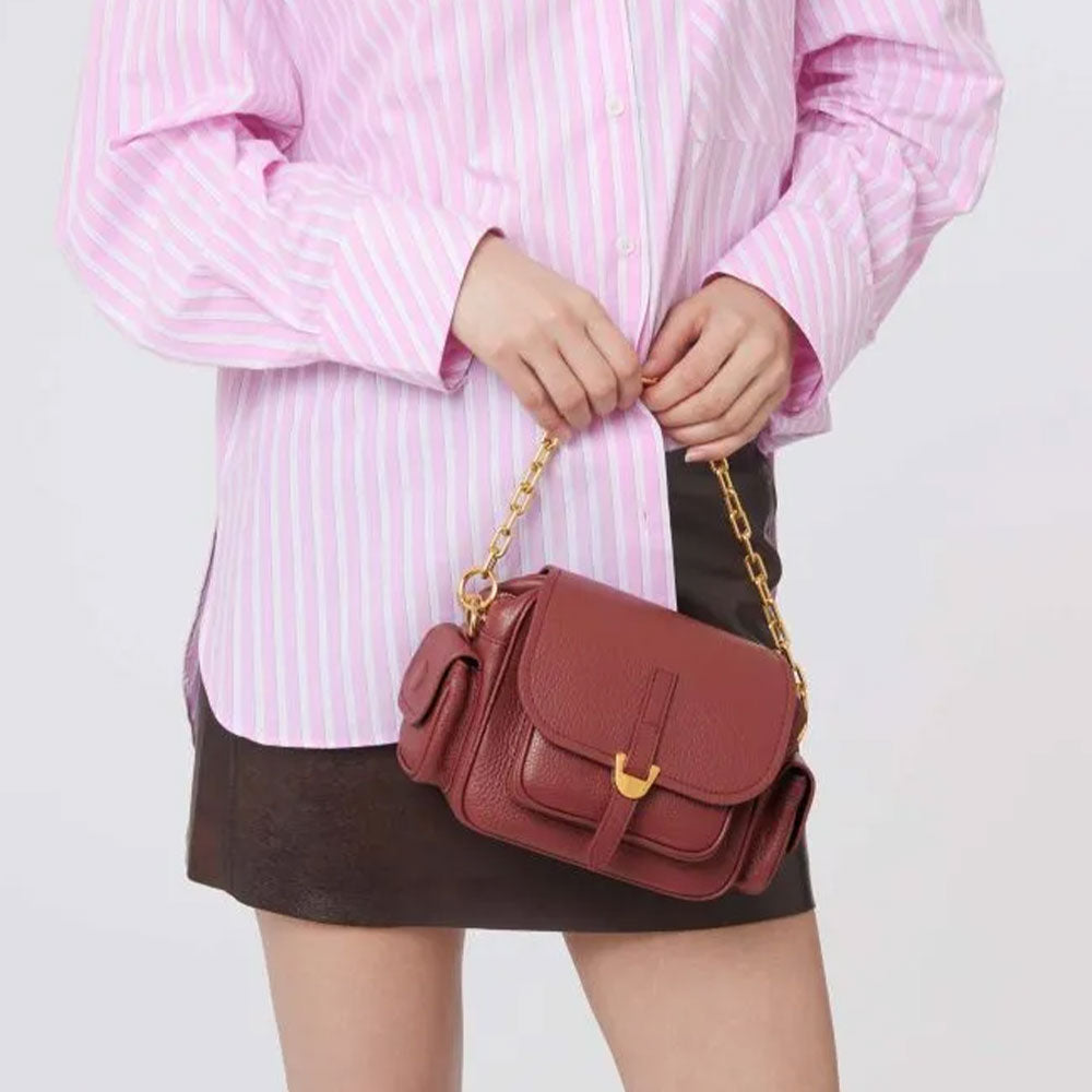 Borsa Donna a Mano COCCINELLE in Pelle Colore Brandy linea Campus Mini