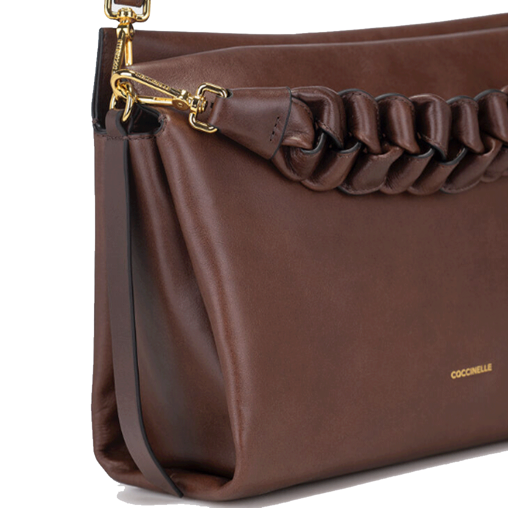 Borsa Donna a Mano COCCINELLE in Pelle Liscia linea Boheme Medium colore Fondant Brown