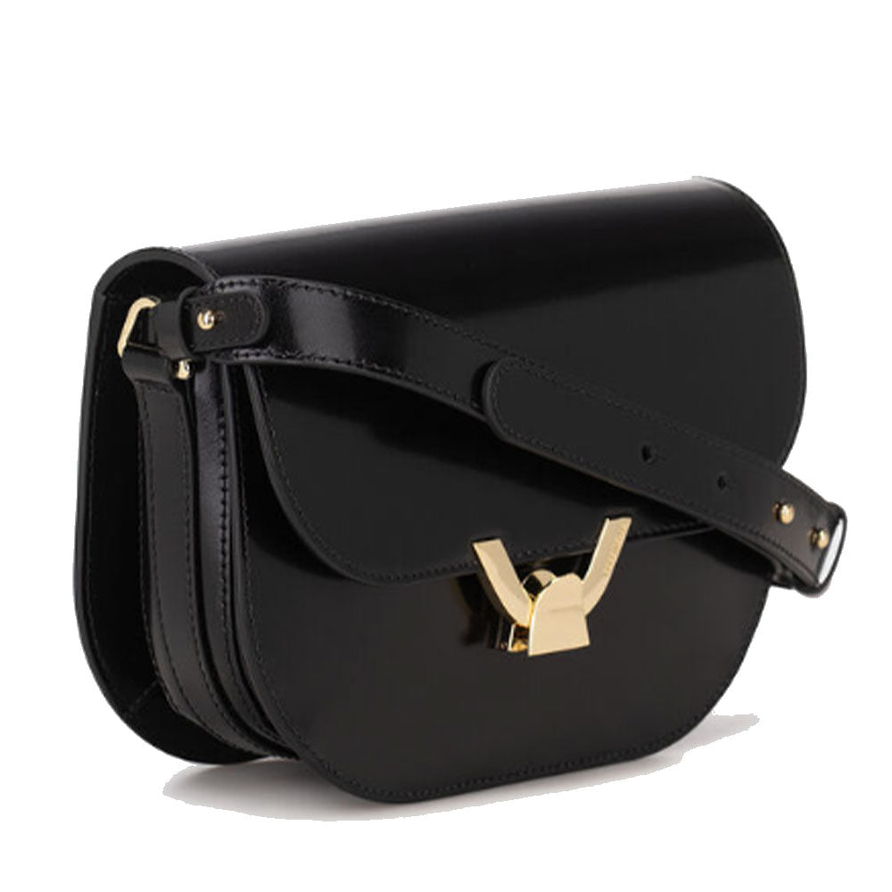 Borsa Donna a Tracolla COCCINELLE in Pelle Liscia Nera linea Dew Small
