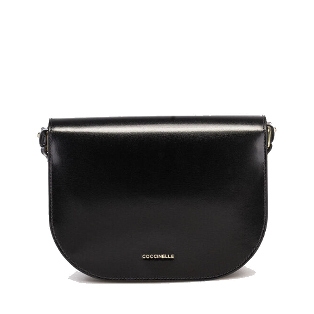 Borsa Donna a Tracolla COCCINELLE in Pelle Liscia Nera linea Dew Small