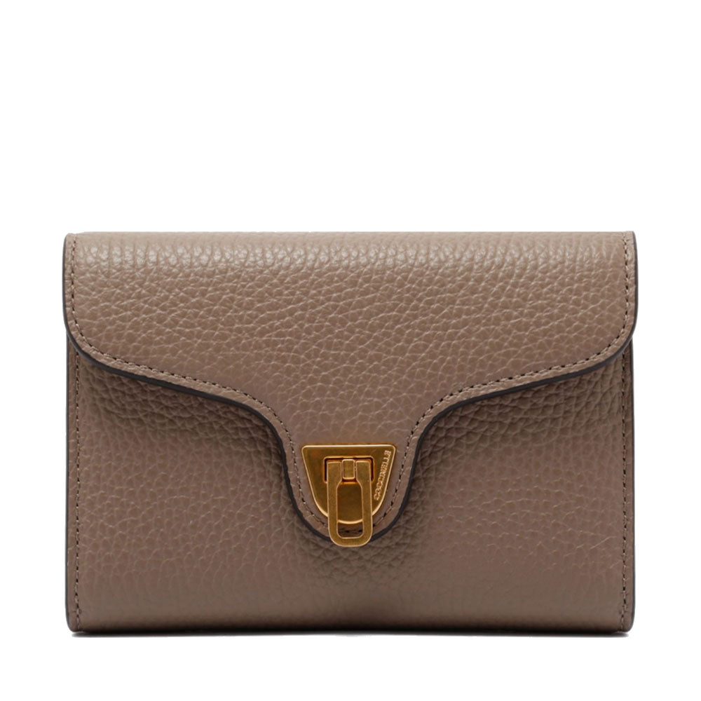 Portafoglio Donna COCCINELLE in Pelle Colore Warm Taupe Linea Beat Misura Piccola