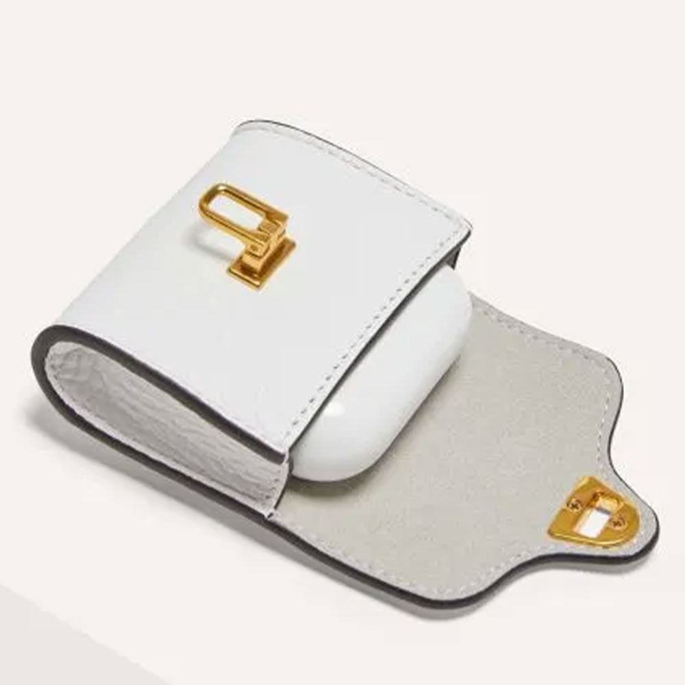 Custodia in Pelle per AirPods COCCINELLE linea Beat Colore Brillant White