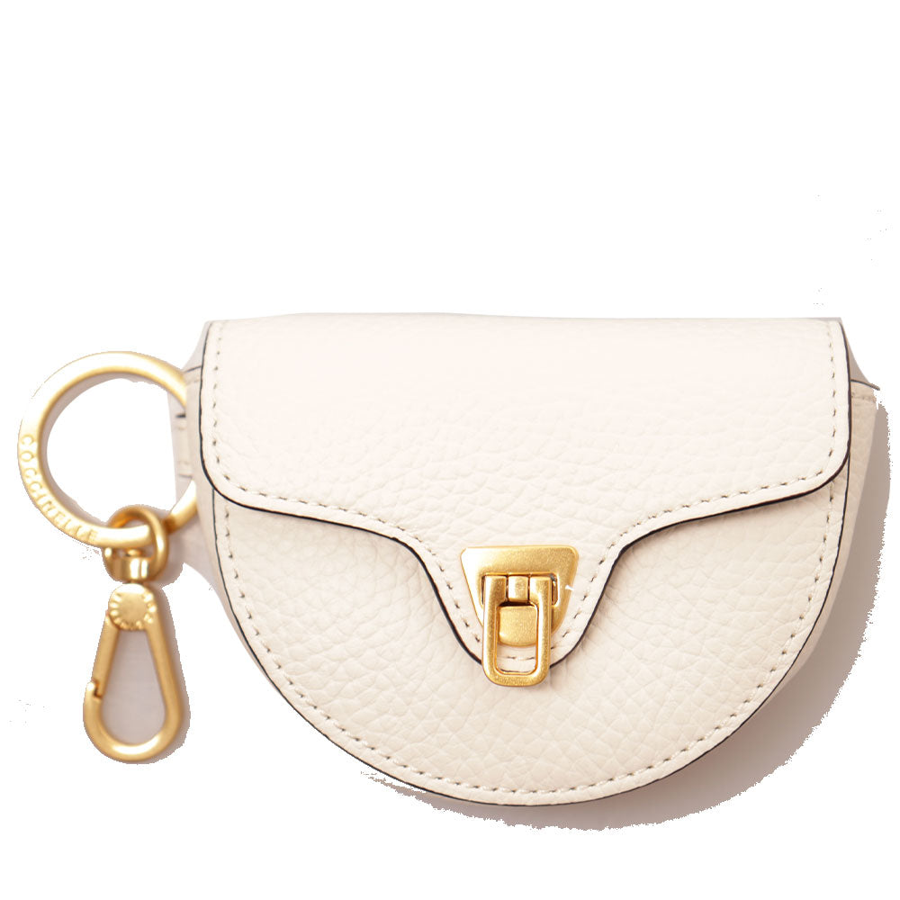 COCCINELLE Damen Leder Schlüsselanhänger, Beat Line, Coconut Milk Color