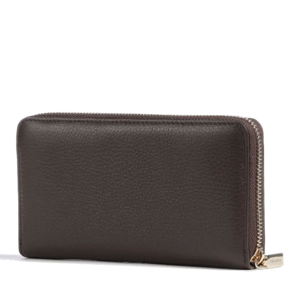 Portafoglio Donna COCCINELLE Zip Around in Pelle Fondant Brown Linea Metallic Soft