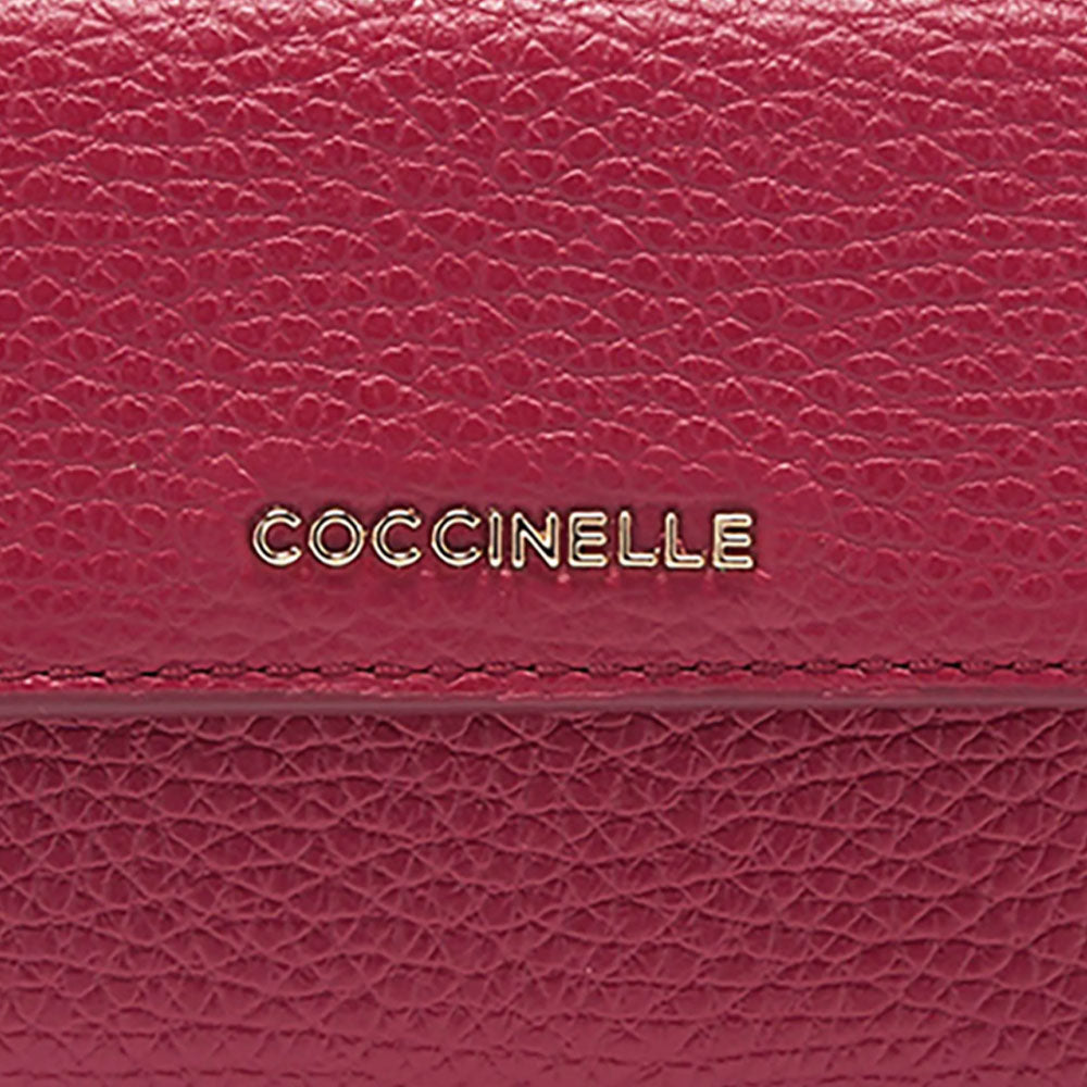 Portafoglio Mini Donna COCCINELLE in Pelle Sangria Linea Metallic Soft