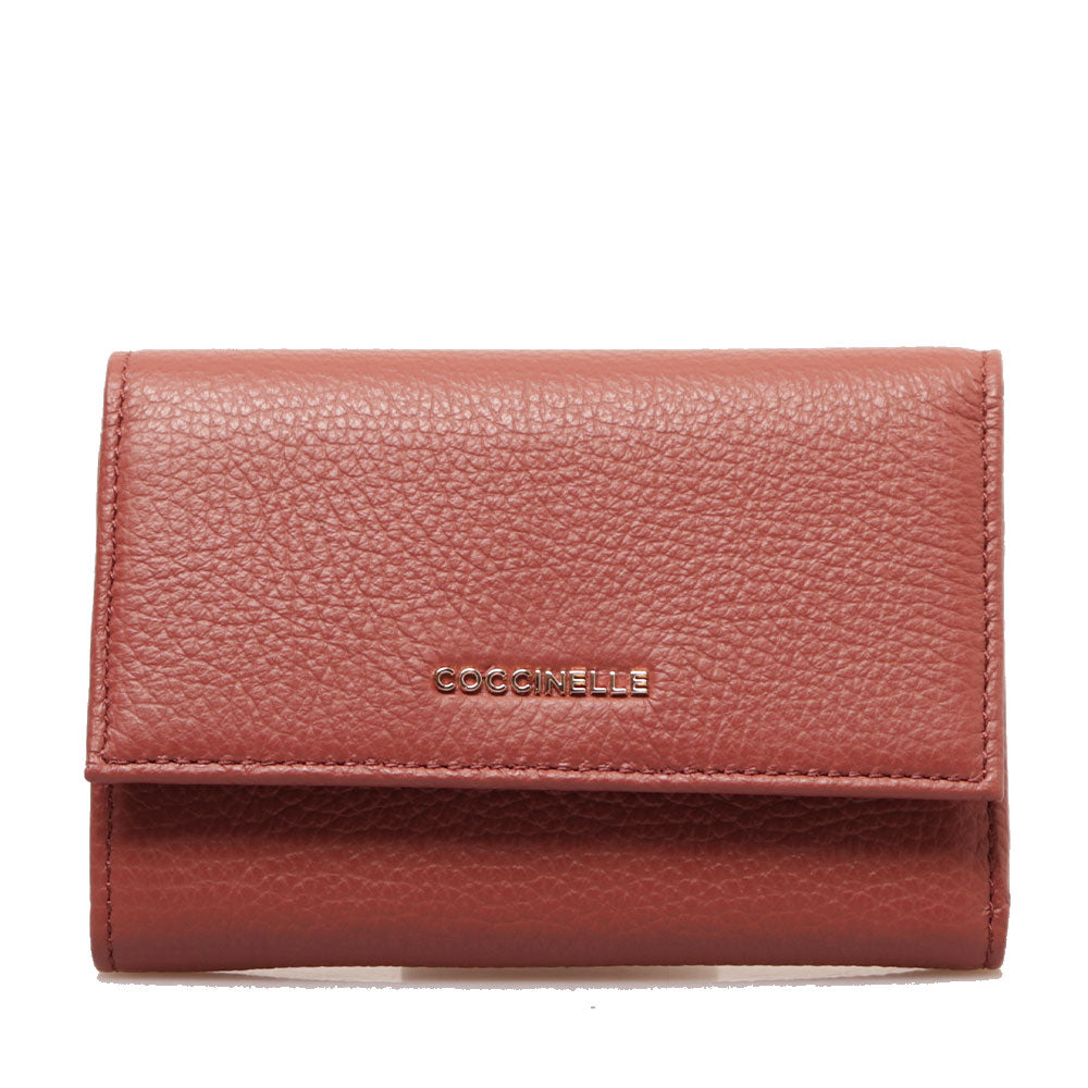 Portafoglio Donna COCCINELLE in Pelle Colore Brandy Linea Metallic