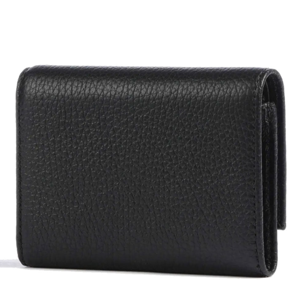 Portafoglio Donna Piccolo COCCINELLE in Pelle Colore Nero Linea Metallic Soft