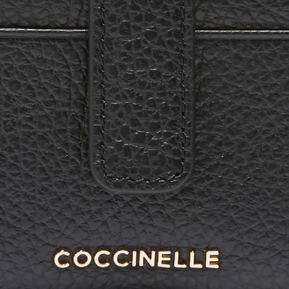 Portafoglio Donna Mini COCCINELLE in Pelle Colore Nero Linea Metallic Soft