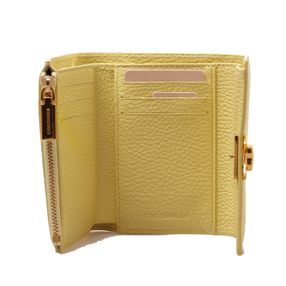 Portafoglio Donna Piccolo COCCINELLE in Pelle Colore Lime Wash Linea Binxie