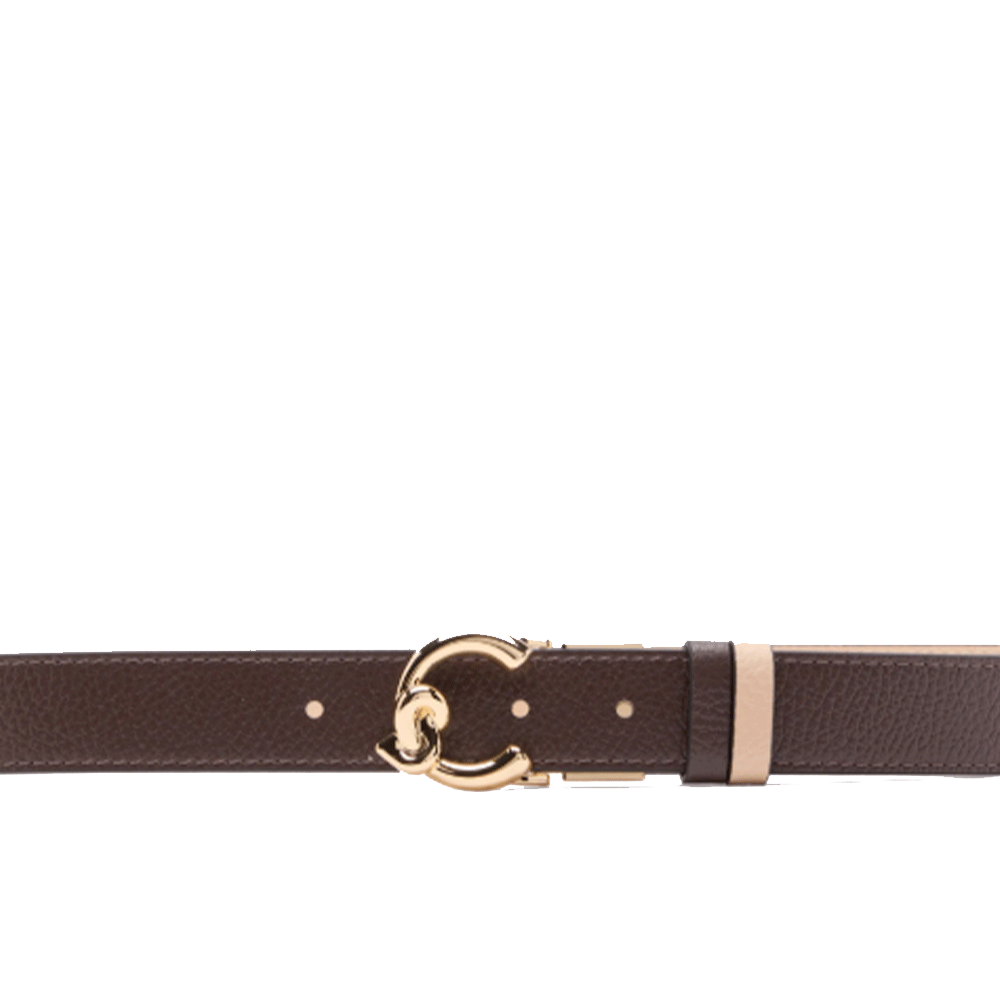 Cintura Donna COCCINELLE Reversibile in Pelle Colore Brunette - Betulla Linea C-Me