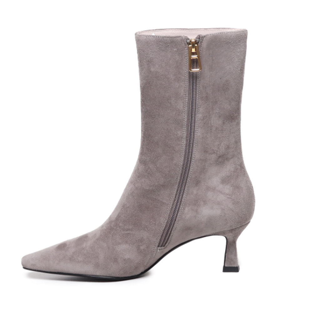 Scarpe Donna COCCINELLE Stivaletti in Pelle Scamosciata Grigia