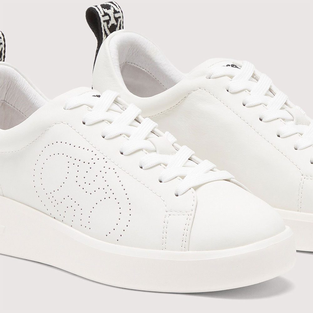 Scarpe Donna COCCINELLE Sneakers in Pelle Colore Jacquard Fabric Off White - Noir