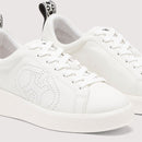 Scarpe Donna COCCINELLE Sneakers in Pelle Colore Jacquard Fabric Off White - Noir