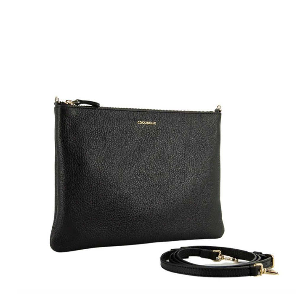 COCCINELLE Damen-Umhängetasche aus schwarzem Leder der Best Medium Line