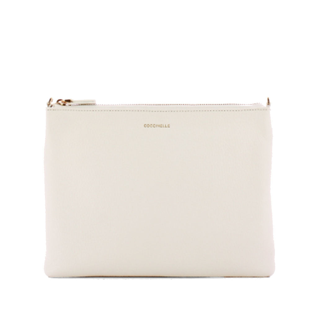 Borsa Donna a Tracolla COCCINELLE in Pelle Brillant White Linea Best Medium