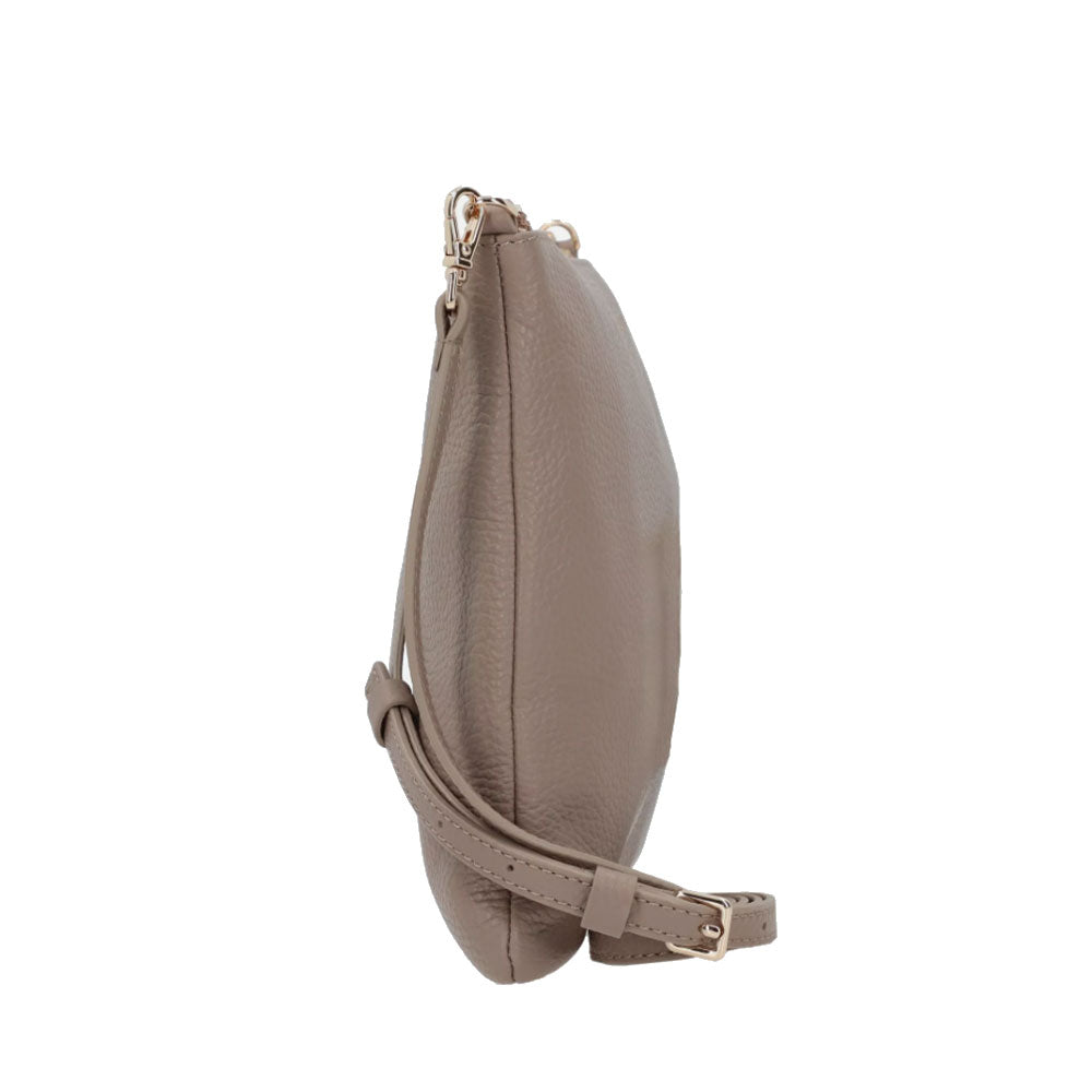 COCCINELLE Damen-Umhängetasche aus warmem Taupe-Leder der Best Medium Line
