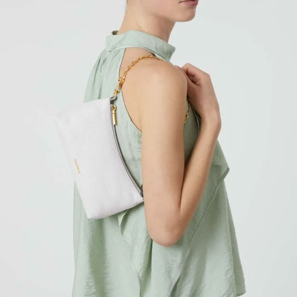 COCCINELLE AURA LINIE
Damen Schultertasche aus brillantweißem Leder