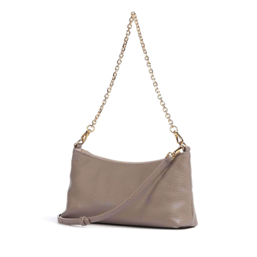 Borsa Donna a Spalla COCCINELLE in Pelle Warm Taupe Linea Aura