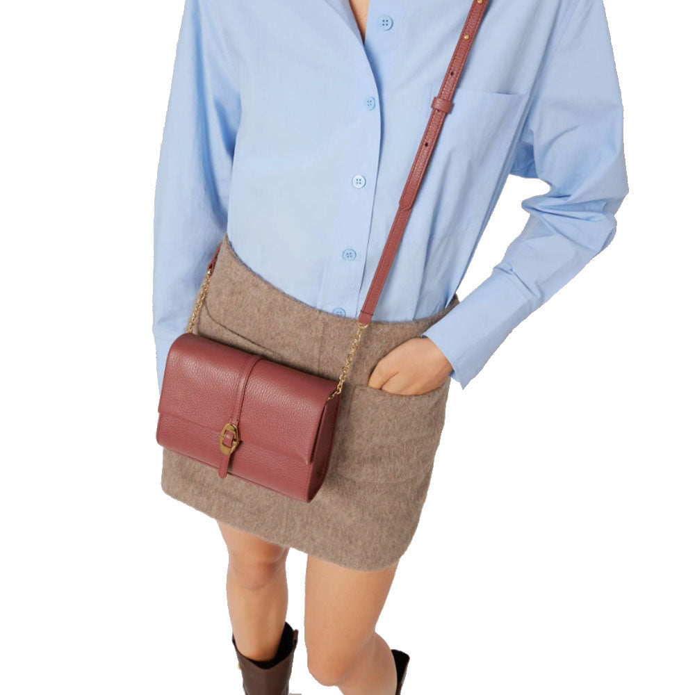 Borsa Donna Mini a Tracolla COCCINELLE in Pelle Linea Dorian colore Brandy
