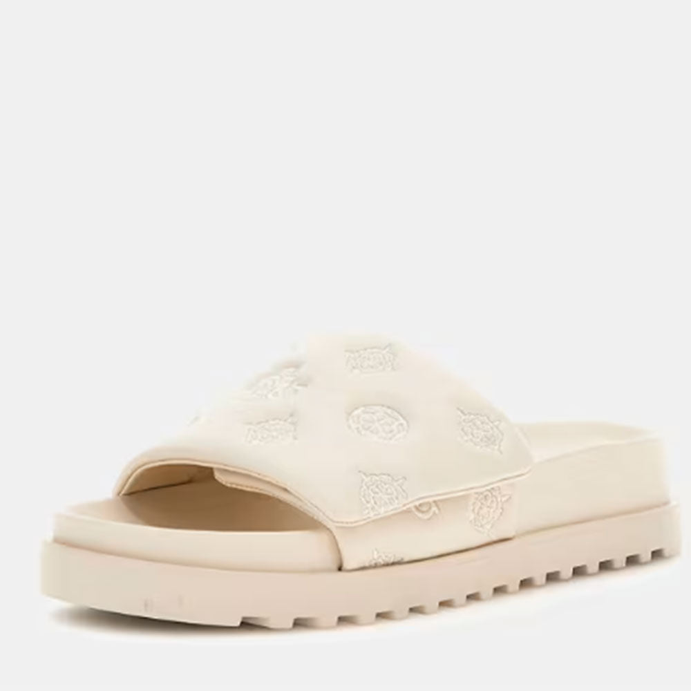 GUESS Damen Hausschuhe der Fabio Line in Creme Farbe