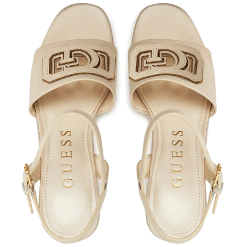 Sandali Donna GUESS con Tacco Linea Formal Colore Cream - Gold