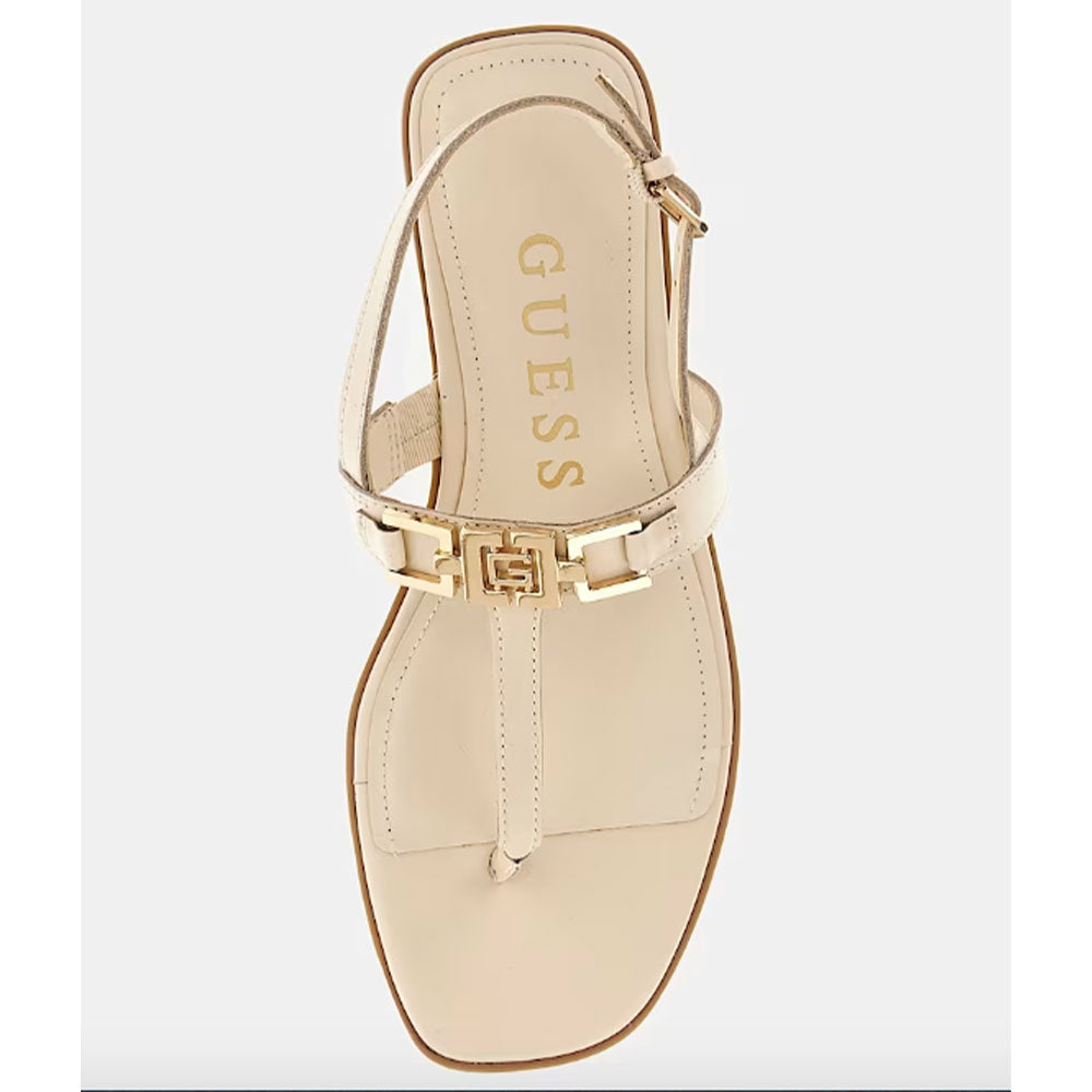 Sandali Infradito Donna GUESS Linea Reality in Pelle Colore Cream